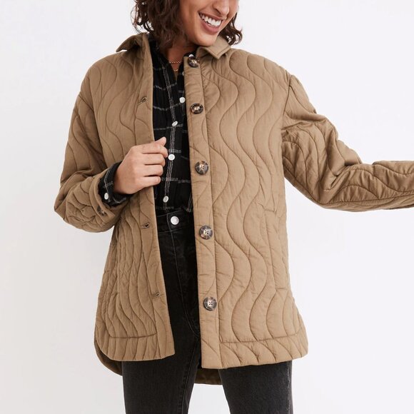 Madewell Quilted Belrose Shirt-Jacket in Distant Surplus - Picture 2 of 5